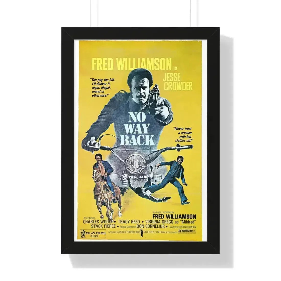 NO WAY BACK 1976 - Framed Movie Poster 16″ x 24″ Black - The Sticker Space