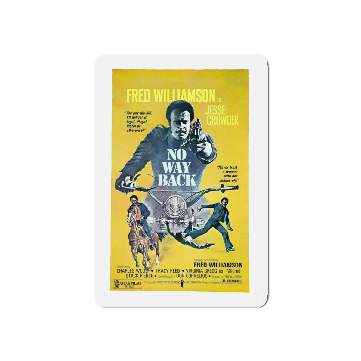 NO WAY BACK 1976 Movie Poster - Refrigerator Magnet-3" x 3"-The Sticker Space