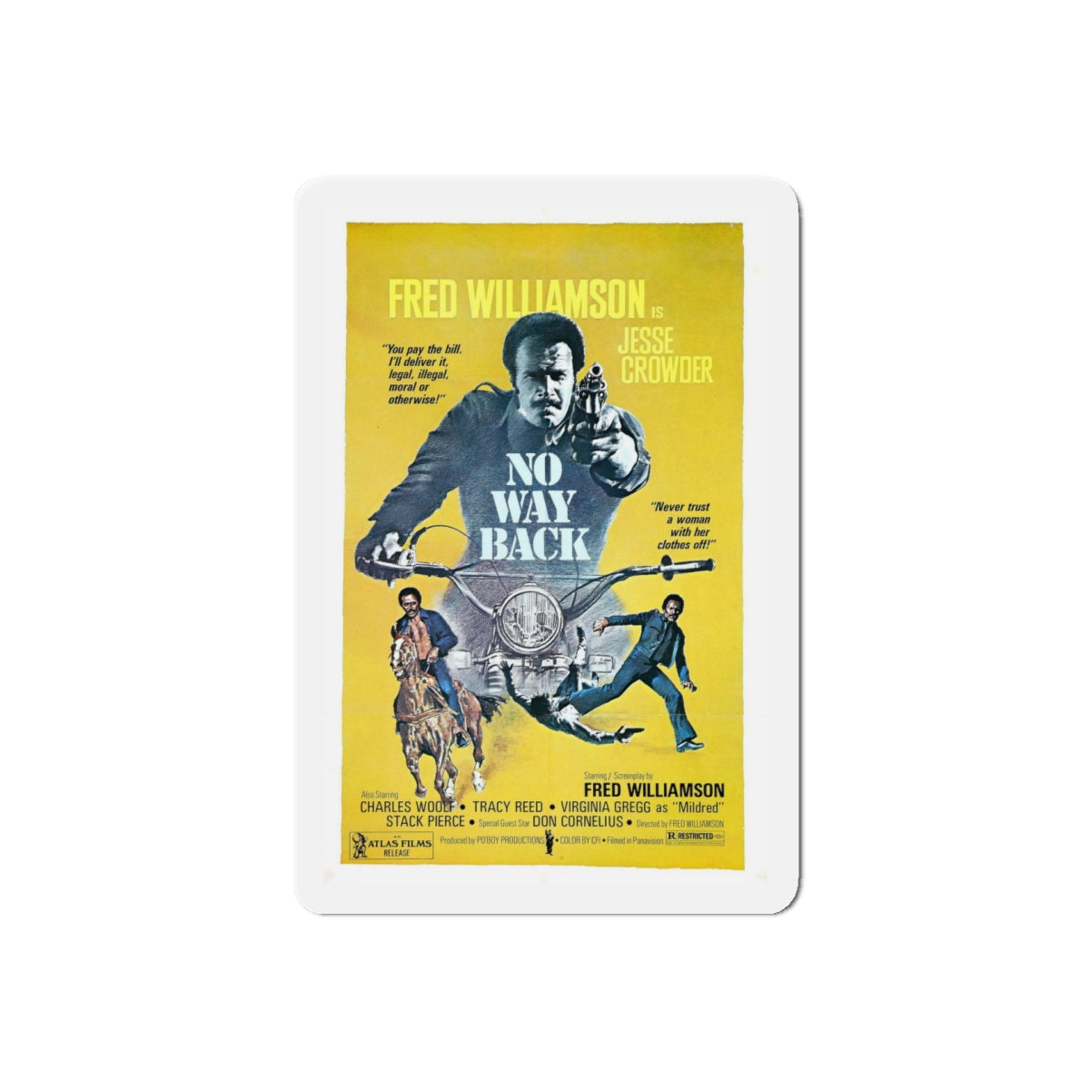 NO WAY BACK 1976 Movie Poster - Refrigerator Magnet-5" x 5"-The Sticker Space