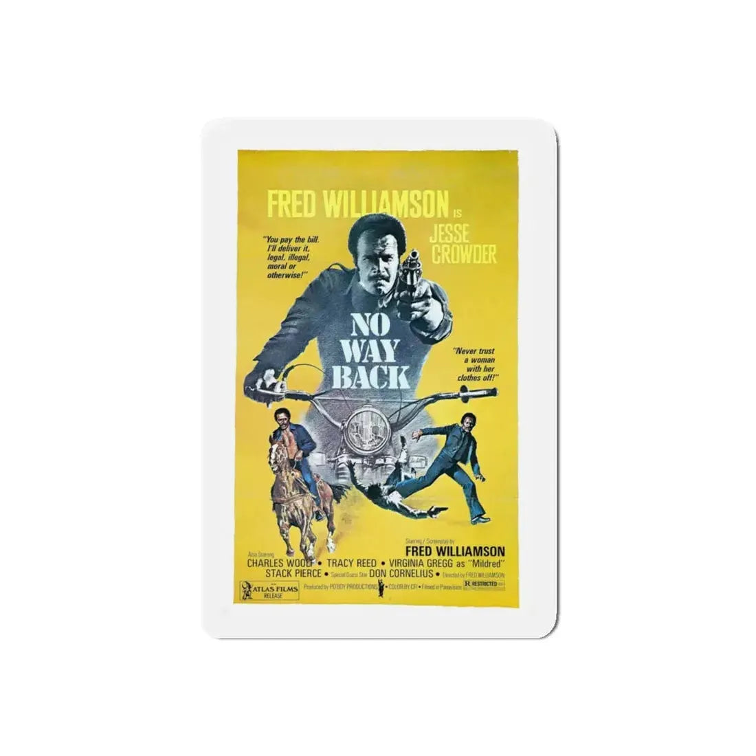 NO WAY BACK 1976 Movie Poster - Refrigerator Magnet - The Sticker Space