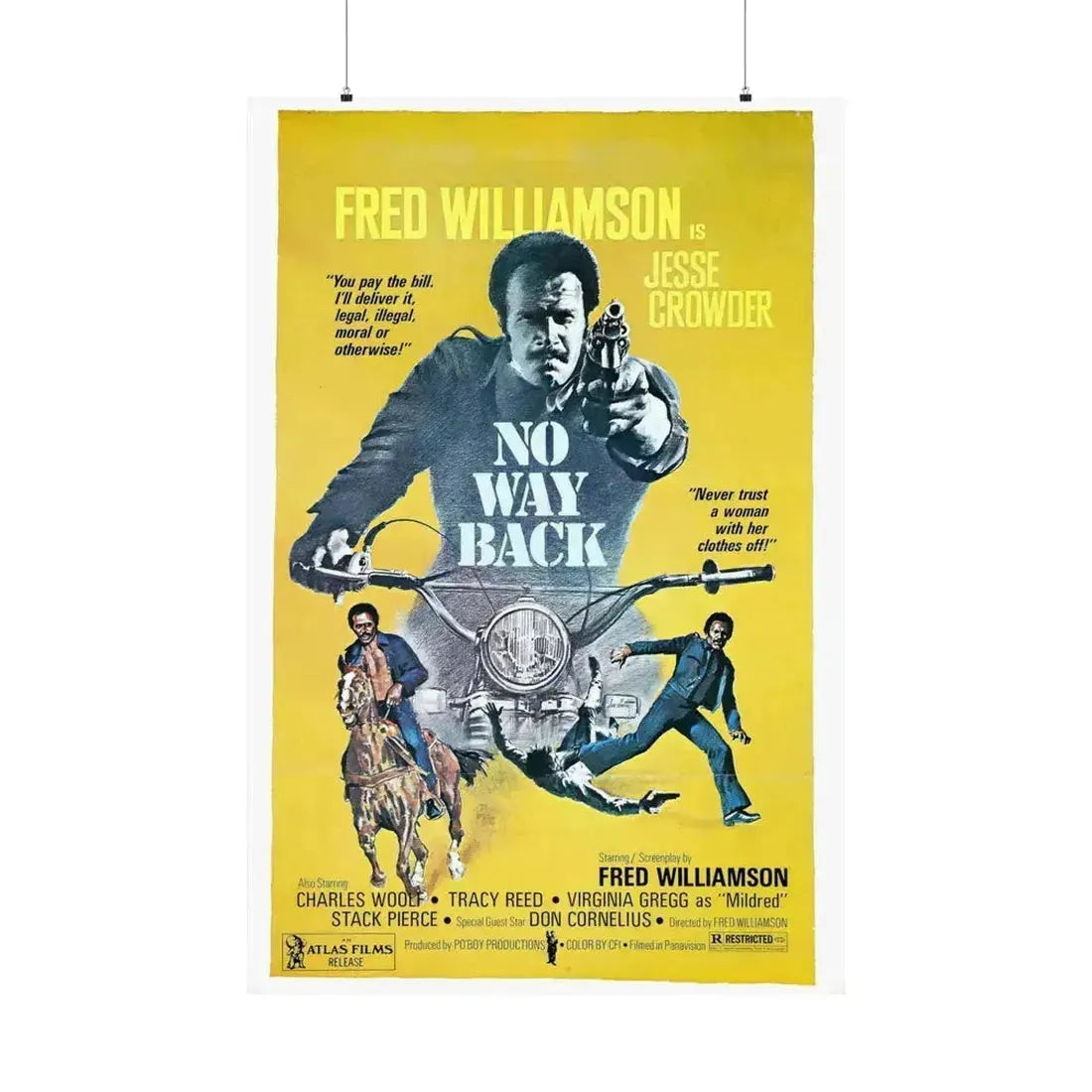 NO WAY BACK 1976 - Paper Movie Poster 36" x 54" Matte - The Sticker Space