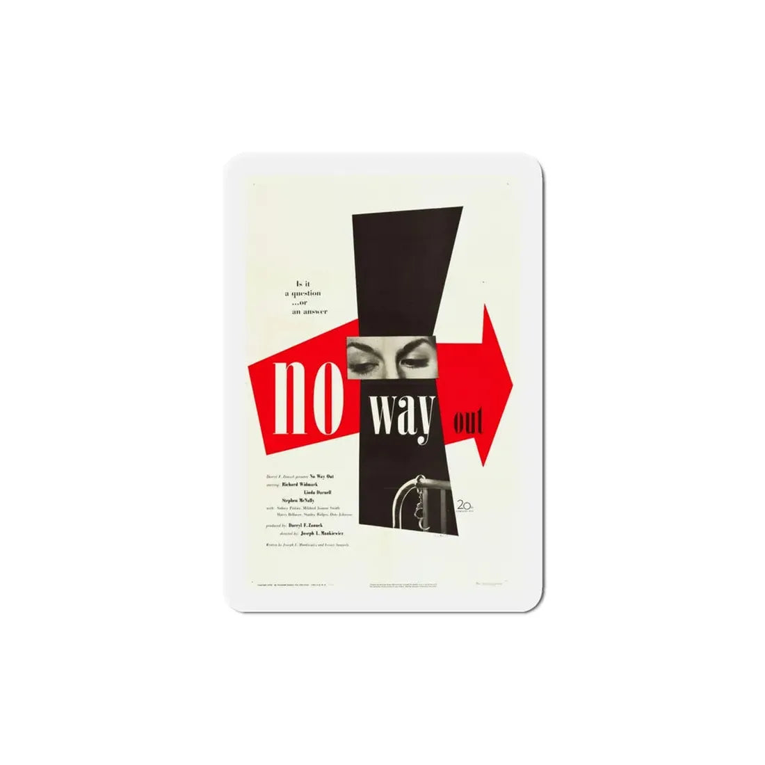 No Way Out 1950 Movie Poster Refrigerator Magnet - The Sticker Space