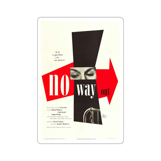 No Way Out 1950 Movie Poster STICKER Vinyl Die-Cut Decal-6 Inch-The Sticker Space