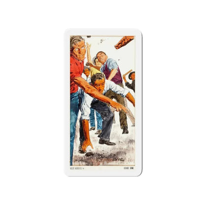 No Way Out, The Saturday Evening Post story illustration, 1958 (Magazine Illustration) Refrigerator Magnet 4 Inch - The Sticker Space