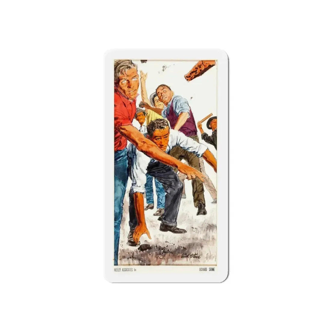 No Way Out, The Saturday Evening Post story illustration, 1958 (Magazine Illustration) Refrigerator Magnet 5 Inch - The Sticker Space