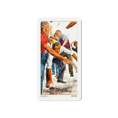 No Way Out, The Saturday Evening Post story illustration, 1958 (Magazine Illustration) Refrigerator Magnet 5 Inch - The Sticker Space