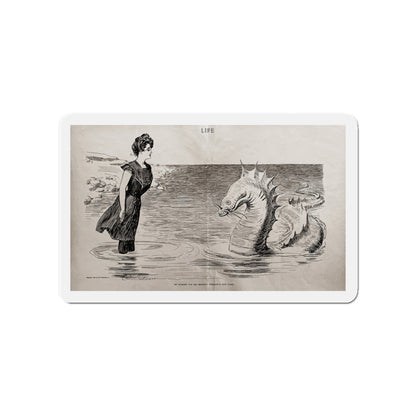 No Wonder the Sea Serpent Frequents Our Coast, Life magazine, July 5, 1900 (Magazine Illustration) Refrigerator Magnet-4" x 4"-The Sticker Space