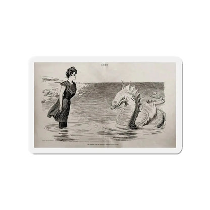 No Wonder the Sea Serpent Frequents Our Coast, Life magazine, July 5, 1900 (Magazine Illustration) Refrigerator Magnet - The Sticker Space