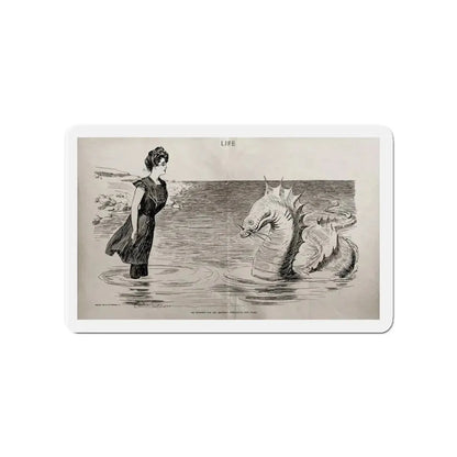 No Wonder the Sea Serpent Frequents Our Coast, Life magazine, July 5, 1900 (Magazine Illustration) Refrigerator Magnet - The Sticker Space