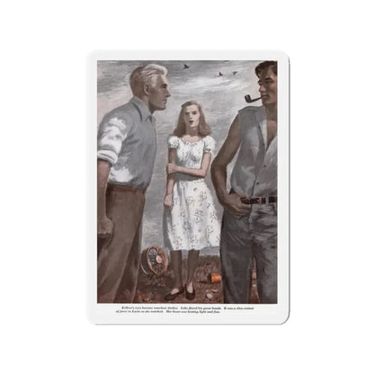 No Words for Love, Redbook, February 1948 (Magazine Illustration) Refrigerator Magnet 2 Inch - The Sticker Space