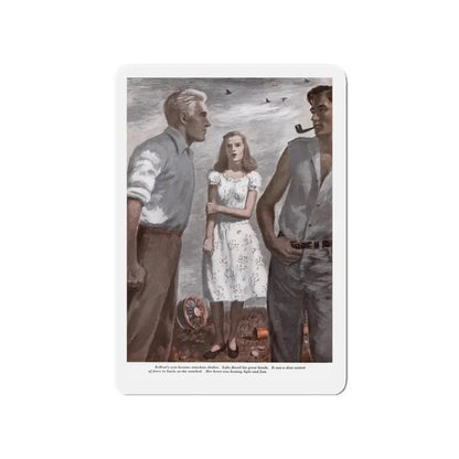 No Words for Love, Redbook, February 1948 (Magazine Illustration) Refrigerator Magnet 4 Inch - The Sticker Space