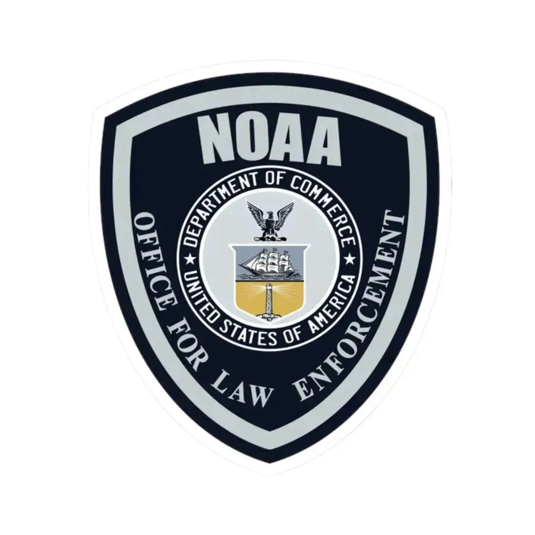 NOAA Office for Law Enforcement US Dept of Commerce - STICKER Vinyl Kiss-Cut Decal 2 Inch White - The Sticker Space