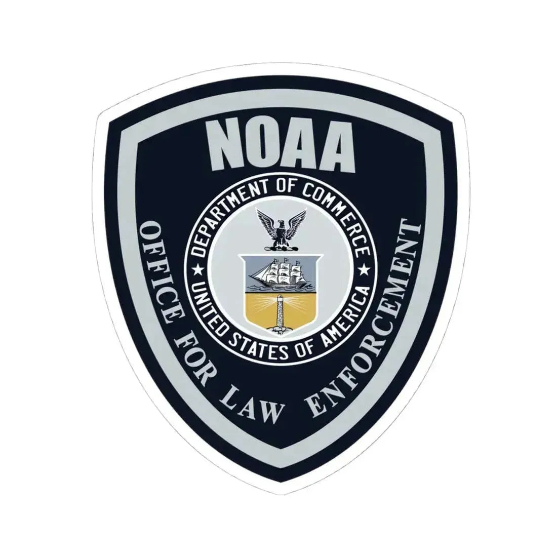 NOAA Office for Law Enforcement US Dept of Commerce - STICKER Vinyl Kiss-Cut Decal 4 Inch White - The Sticker Space