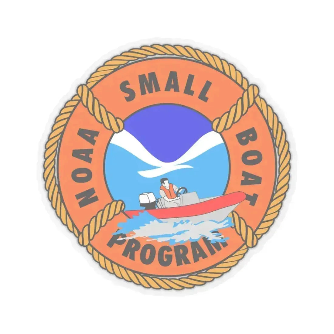 NOAAs Small Boat Program - STICKER Vinyl Kiss-Cut Decal 4 Inch Transparent - The Sticker Space