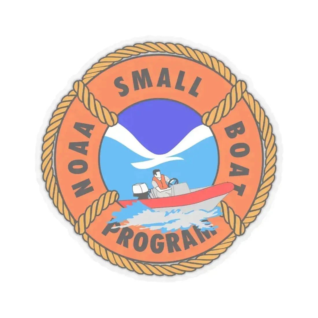 NOAAs Small Boat Program - STICKER Vinyl Kiss-Cut Decal 6 Inch Transparent - The Sticker Space