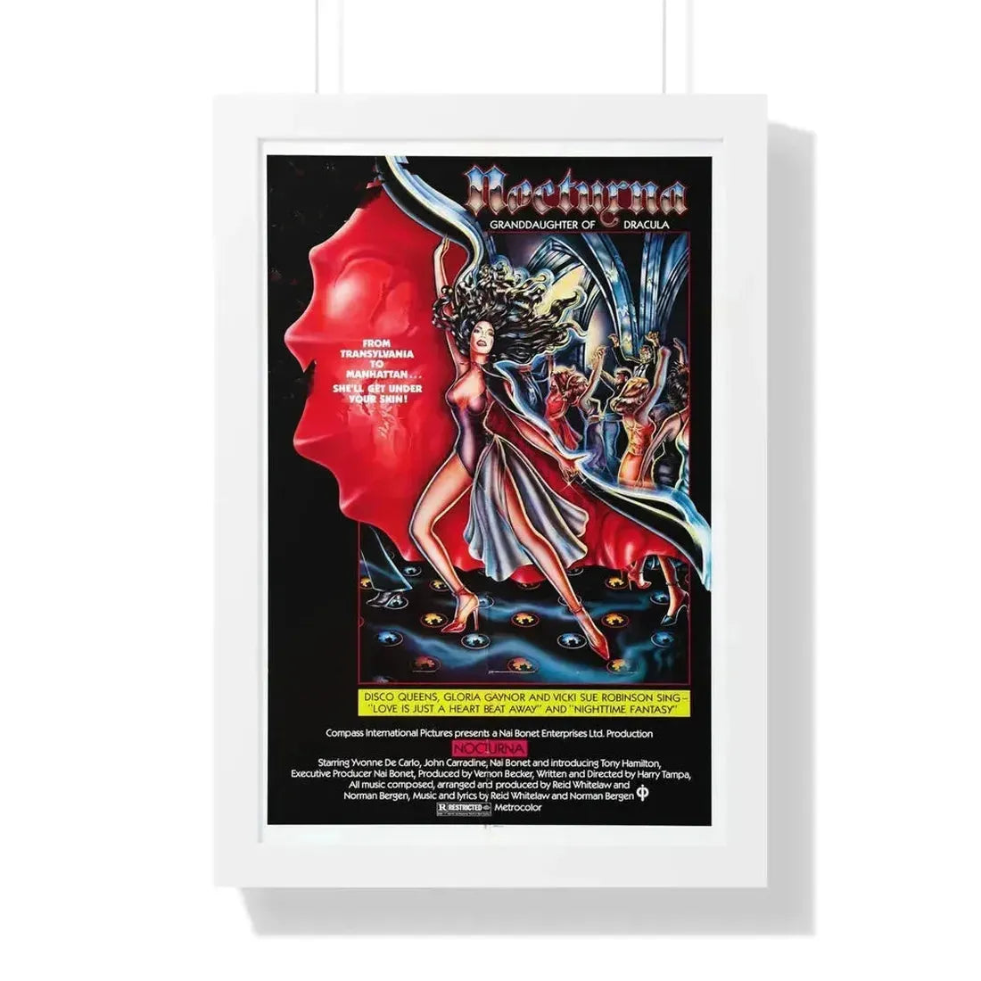 NOCTURNA 1976 - Framed Movie Poster 16″ x 24″ White - The Sticker Space