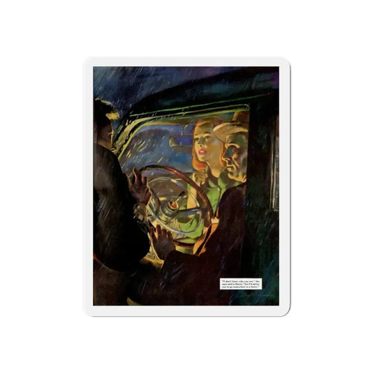 Noir Fiction in Saturday Evening Post (Magazine Illustration) Refrigerator Magnet 6 Inch - The Sticker Space