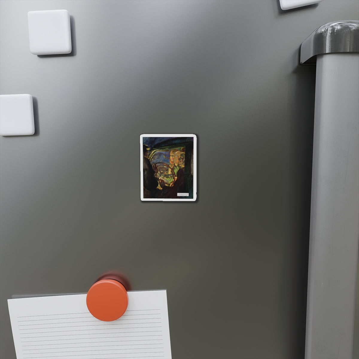 Noir Fiction in Saturday Evening Post (Magazine Illustration) Refrigerator Magnet-The Sticker Space