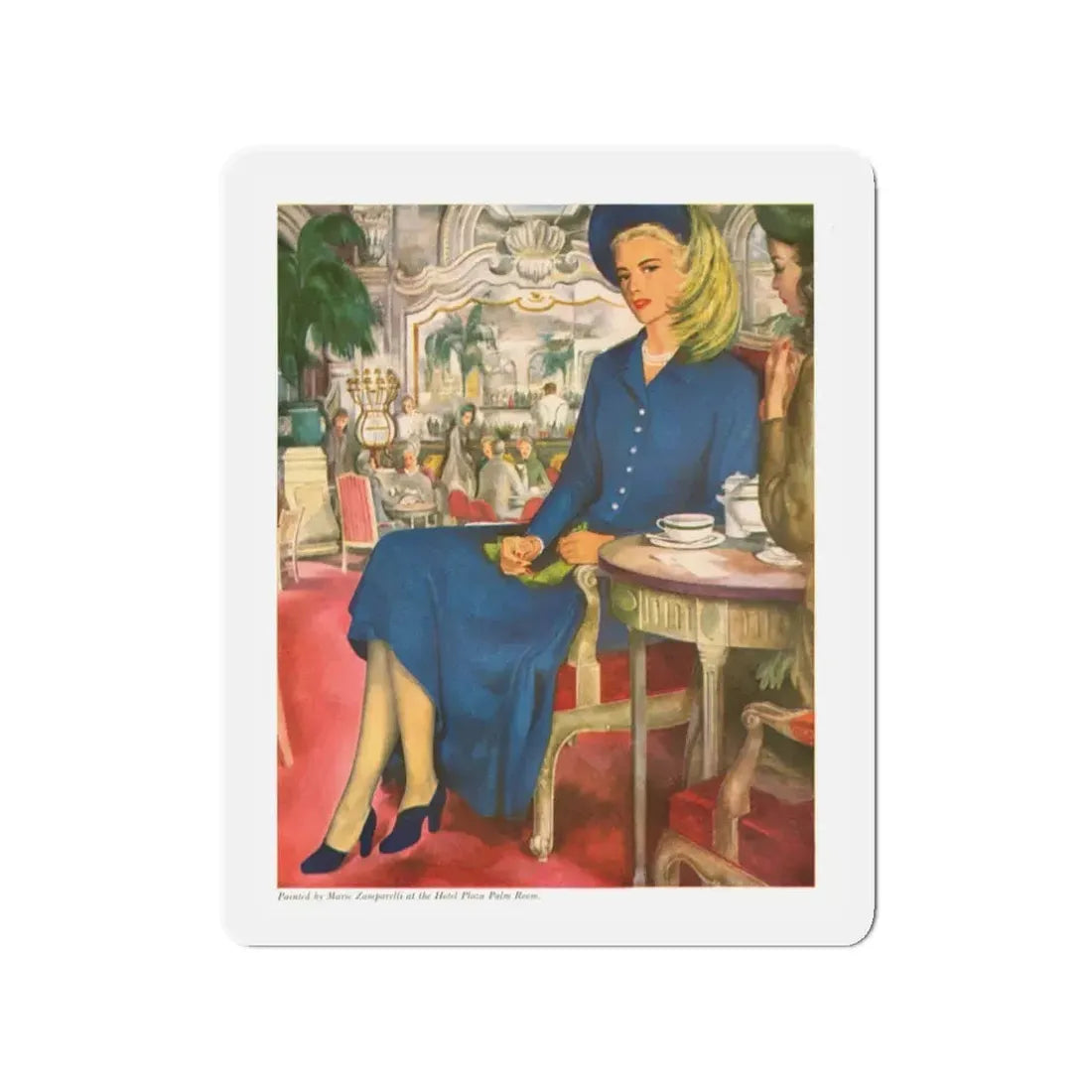 Nolde Nylons advertisement, 1948 (Magazine Illustration) Refrigerator Magnet 3 Inch - The Sticker Space