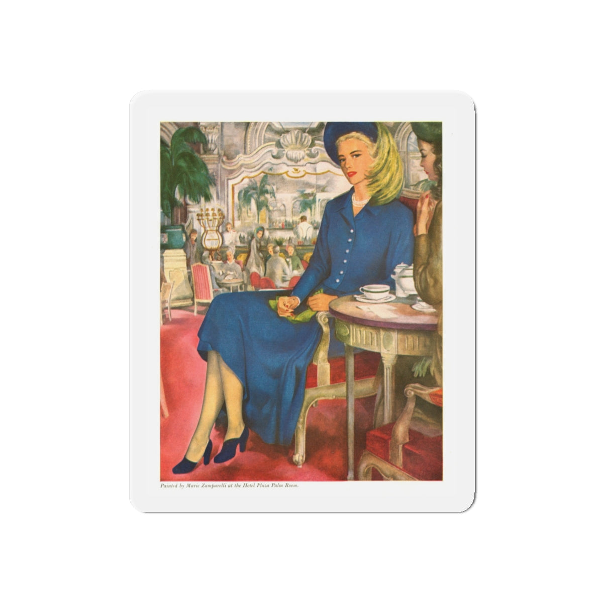 Nolde Nylons advertisement, 1948 (Magazine Illustration) Refrigerator Magnet-6 × 6"-The Sticker Space