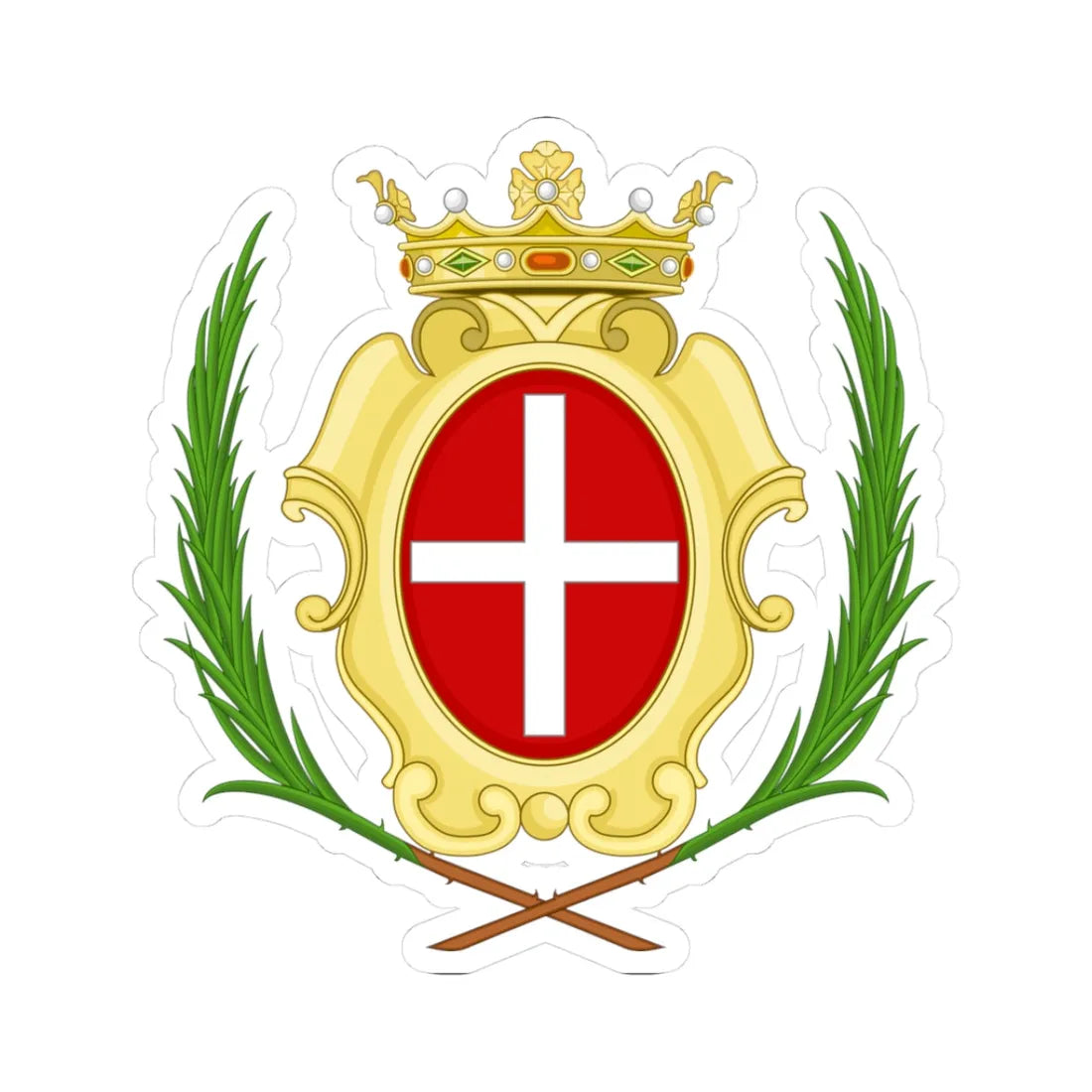 Noli-Stemma (Italy) (Coat of Arms) STICKER Vinyl Kiss-Cut Decal 3 Inch White - The Sticker Space