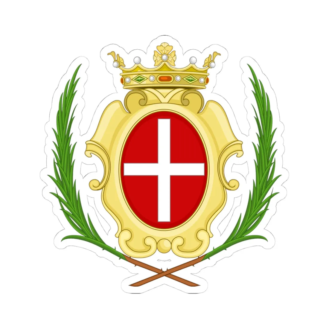 Noli-Stemma (Italy) (Coat of Arms) STICKER Vinyl Kiss-Cut Decal 4 Inch White - The Sticker Space