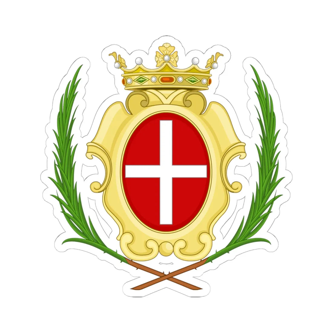 Noli-Stemma (Italy) (Coat of Arms) STICKER Vinyl Kiss-Cut Decal 6 Inch White - The Sticker Space