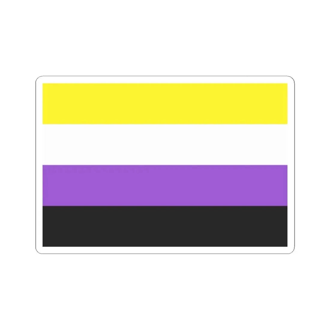 Nonbinary Pride Flag - STICKER Vinyl Kiss-Cut Decal 2 Inch White - The Sticker Space