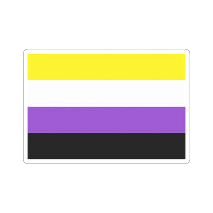 Nonbinary Pride Flag - STICKER Vinyl Kiss-Cut Decal 2 Inch White - The Sticker Space