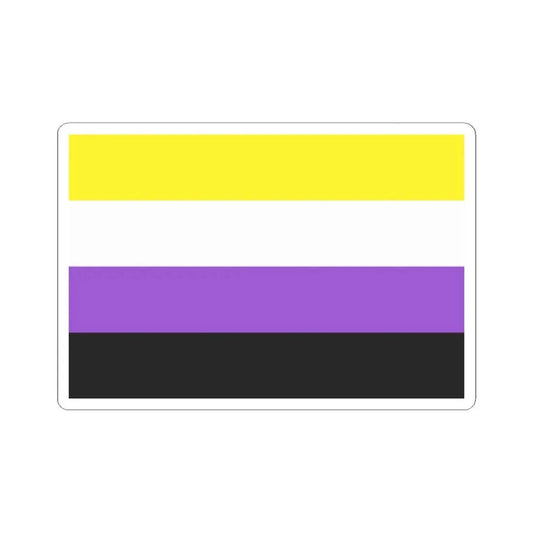 Nonbinary Pride Flag - STICKER Vinyl Kiss-Cut Decal 2 Inch White - The Sticker Space