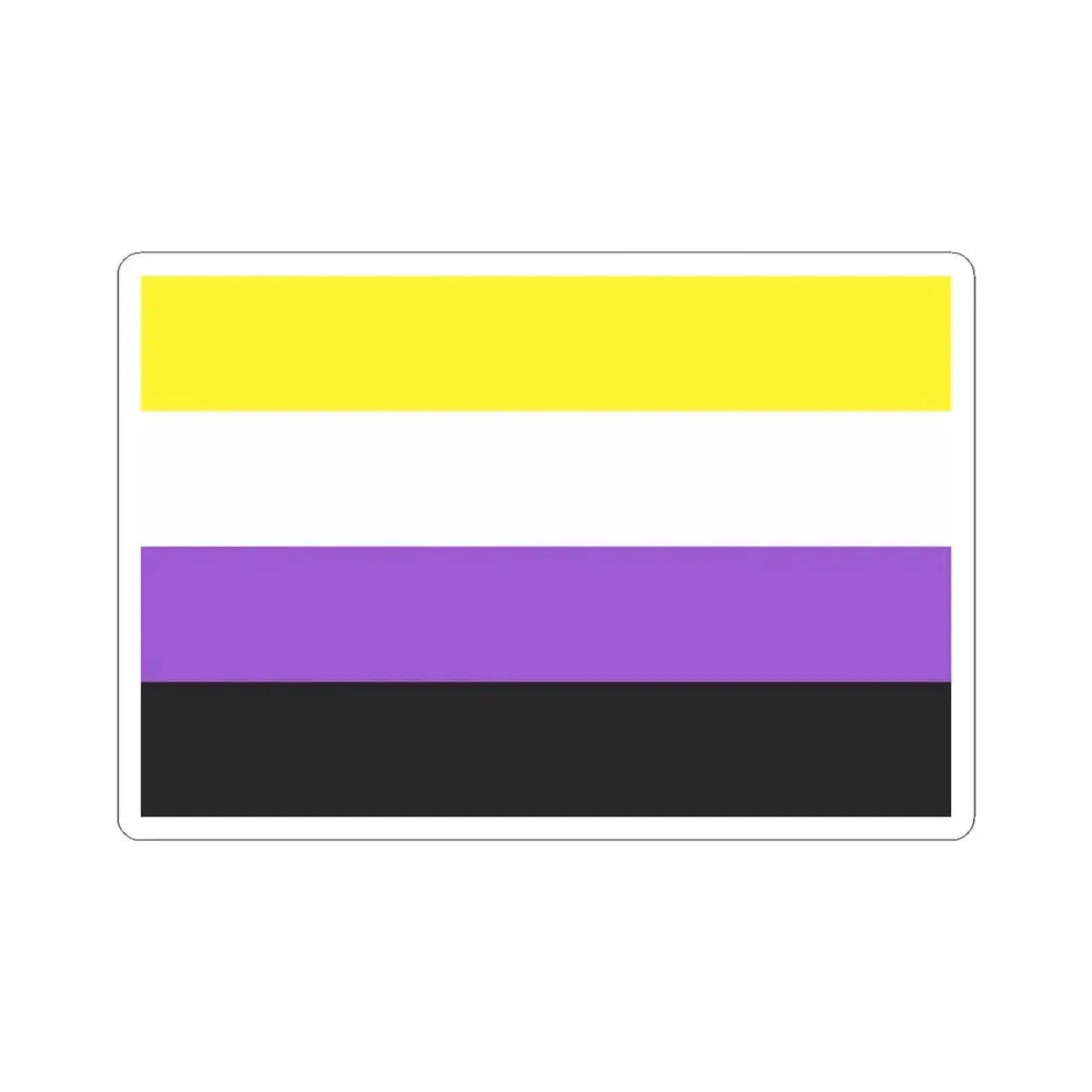 Nonbinary Pride Flag - STICKER Vinyl Kiss-Cut Decal 3 Inch White - The Sticker Space