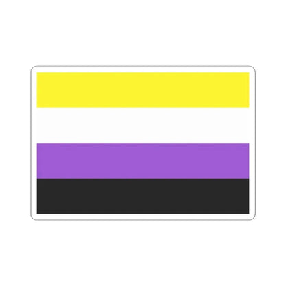 Nonbinary Pride Flag - STICKER Vinyl Kiss-Cut Decal 3 Inch White - The Sticker Space