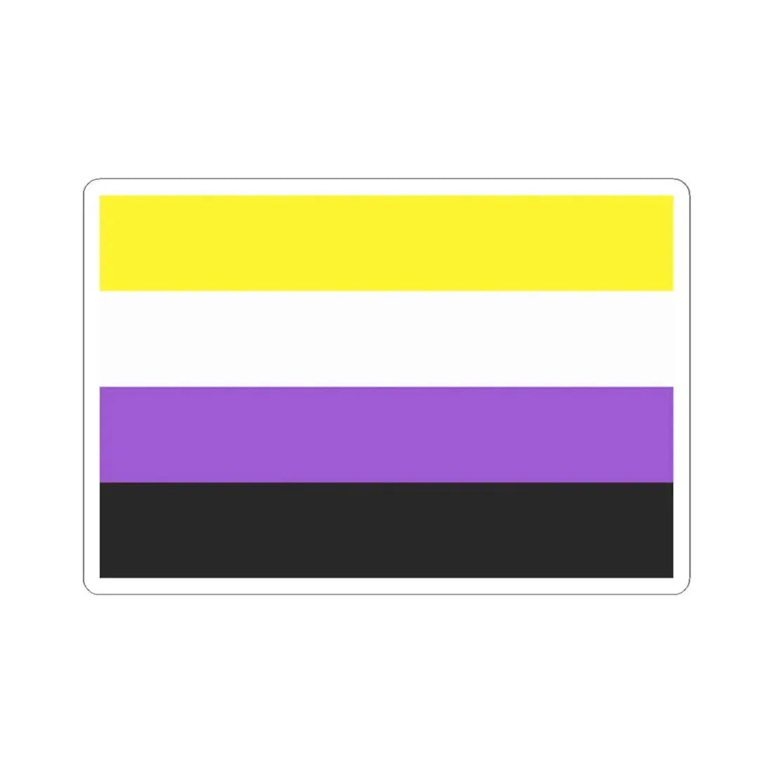 Nonbinary Pride Flag - STICKER Vinyl Kiss-Cut Decal 4 Inch White - The Sticker Space