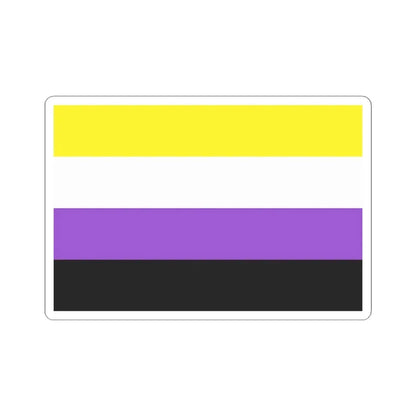 Nonbinary Pride Flag - STICKER Vinyl Kiss-Cut Decal 4 Inch White - The Sticker Space
