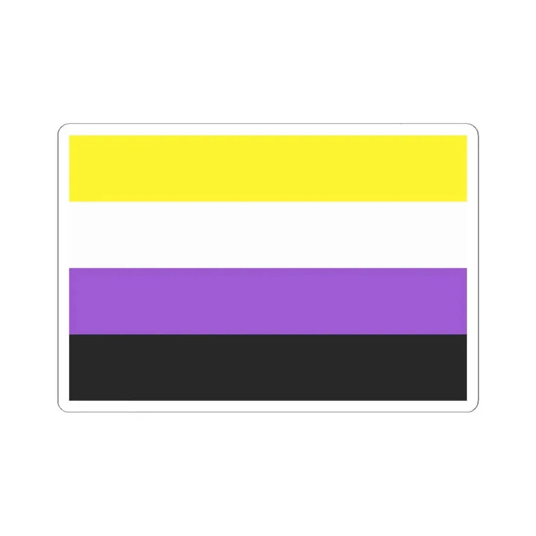 Nonbinary Pride Flag - STICKER Vinyl Kiss-Cut Decal 6 Inch White - The Sticker Space