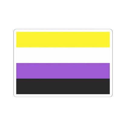 Nonbinary Pride Flag - STICKER Vinyl Kiss-Cut Decal 6 Inch White - The Sticker Space