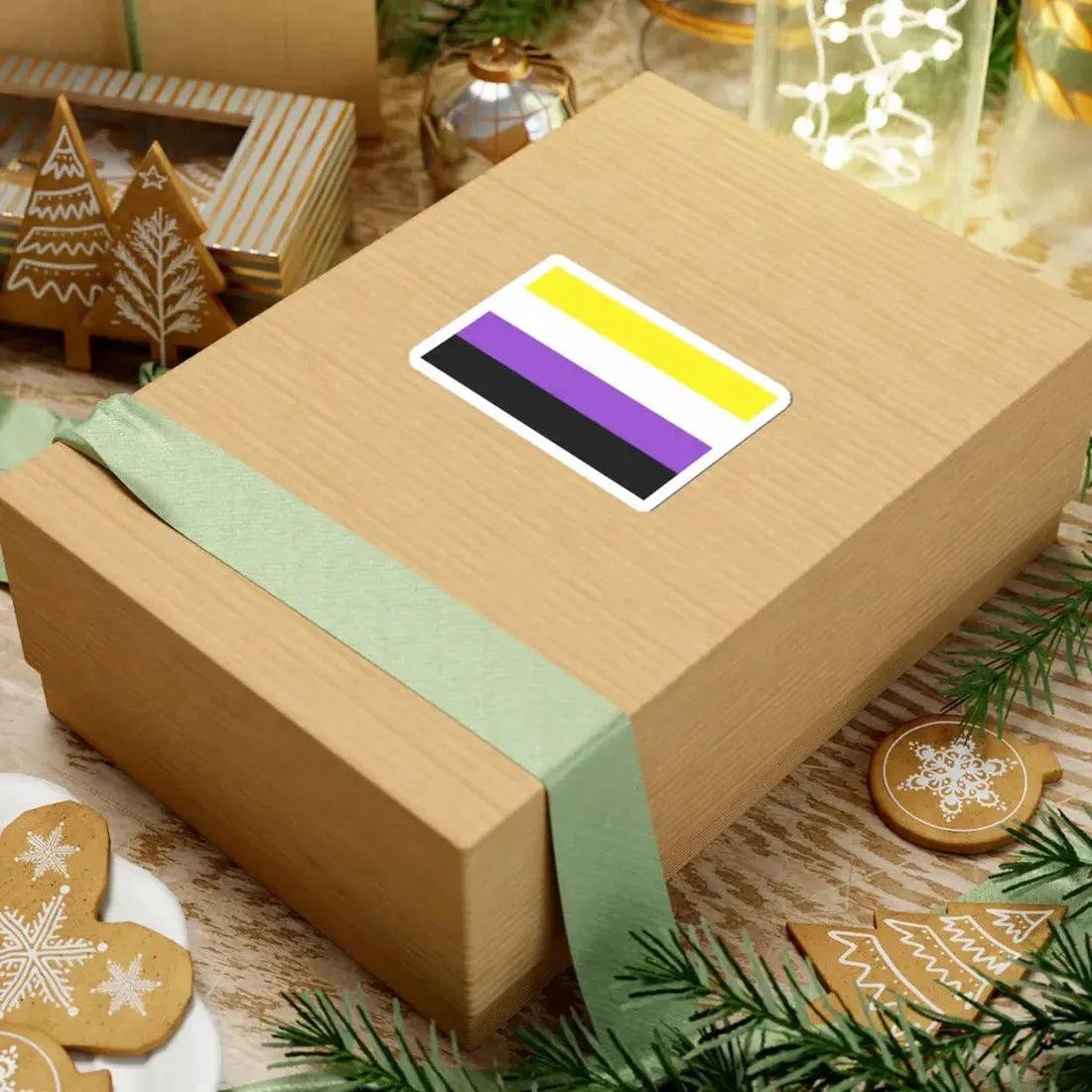 Nonbinary Pride Flag - STICKER Vinyl Kiss-Cut Decal - The Sticker Space