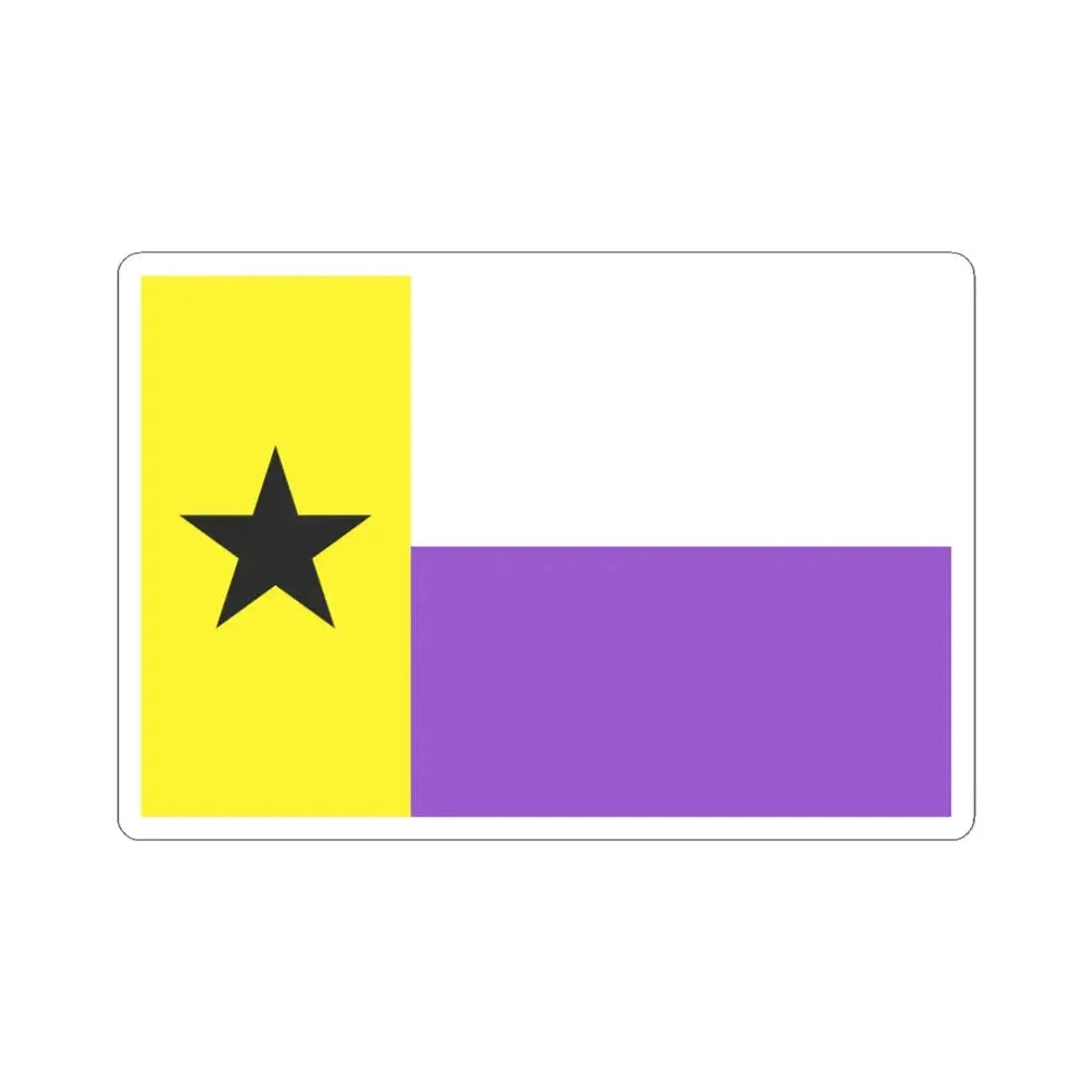 Nonbinary Texas flag (United States) STICKER Vinyl Kiss-Cut Decal 3 Inch White - The Sticker Space