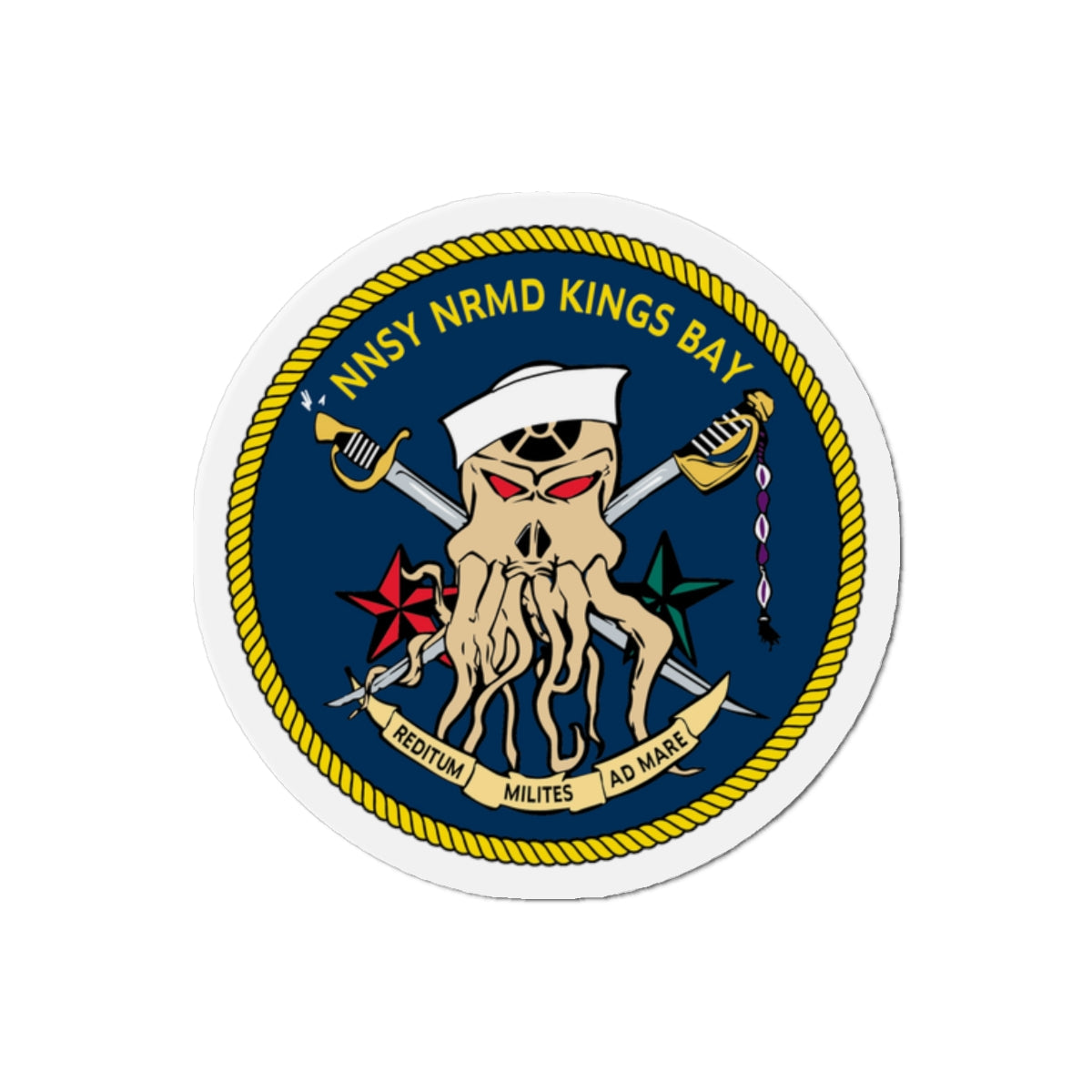 Norfolk Naval Shipyard Kings Bay Georgia Squids (U.S. Navy) Die-Cut Magnet-2" x 2"-The Sticker Space