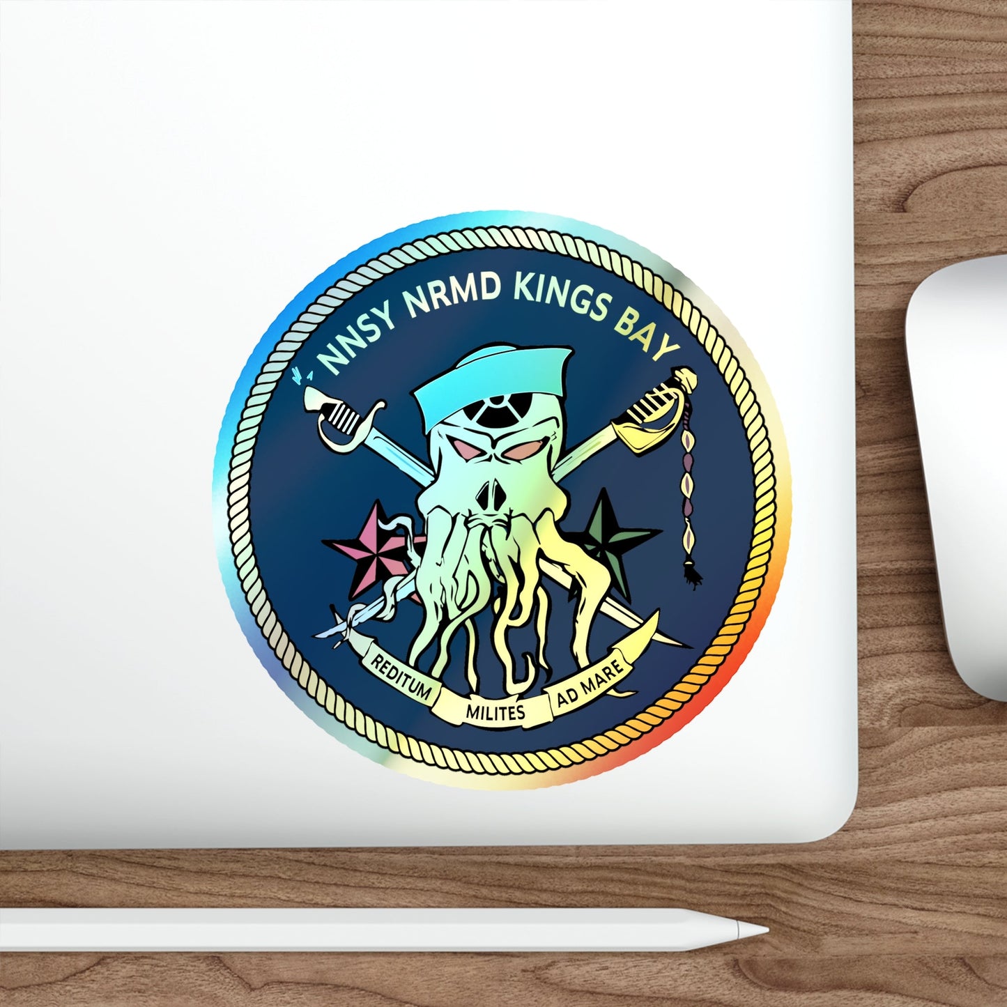 Norfolk Naval Shipyard Kings Bay Georgia Squids (U.S. Navy) Holographic STICKER Die-Cut Vinyl Decal-The Sticker Space