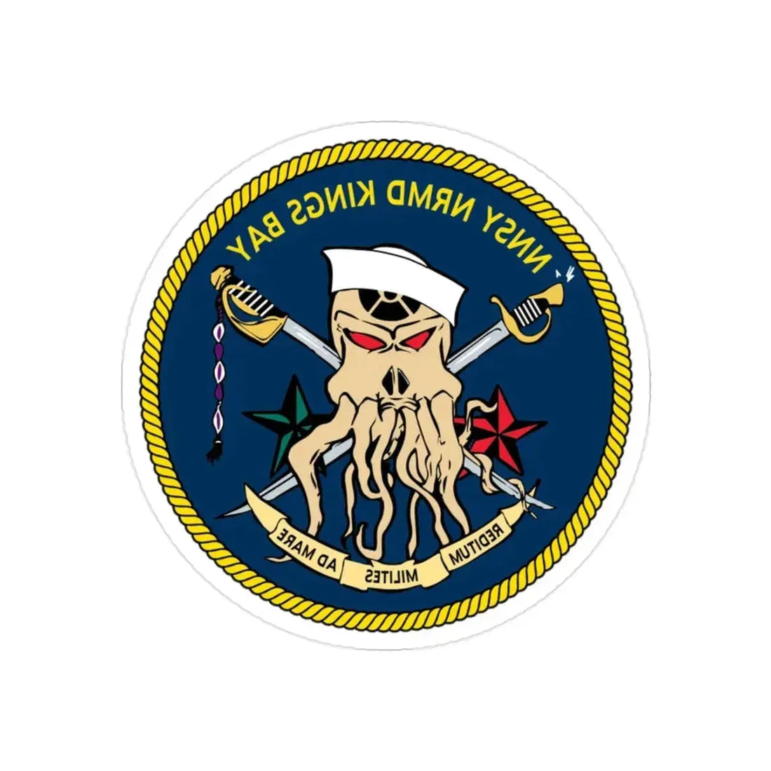 Norfolk Naval Shipyard Kings Bay Georgia Squids (U.S. Navy) REVERSE PRINT Transparent Die-Cut STICKER 2 Inch Die-Cut Transparent - The Sticker Space
