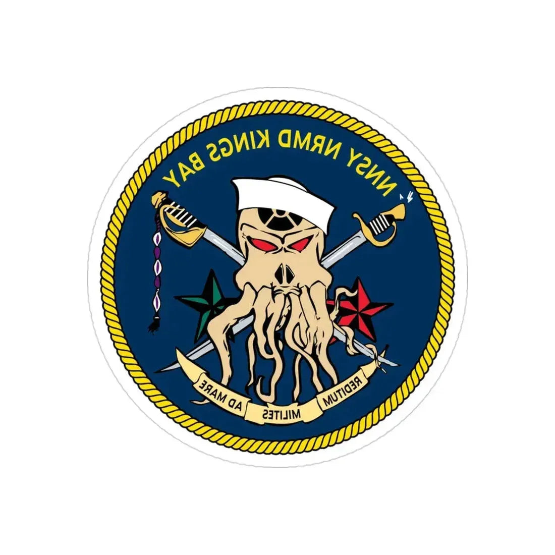 Norfolk Naval Shipyard Kings Bay Georgia Squids (U.S. Navy) REVERSE PRINT Transparent Die-Cut STICKER 3 Inch Die-Cut Transparent - The Sticker Space
