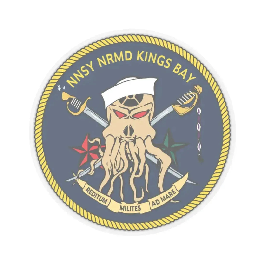 Norfolk Naval Shipyard Kings Bay Georgia Squids (U.S. Navy) STICKER Vinyl Kiss-Cut Decal 2 Inch Transparent - The Sticker Space