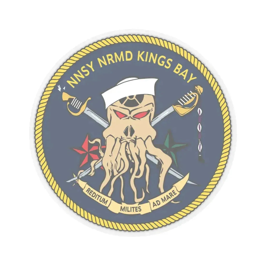Norfolk Naval Shipyard Kings Bay Georgia Squids (U.S. Navy) STICKER Vinyl Kiss-Cut Decal 4 Inch Transparent - The Sticker Space