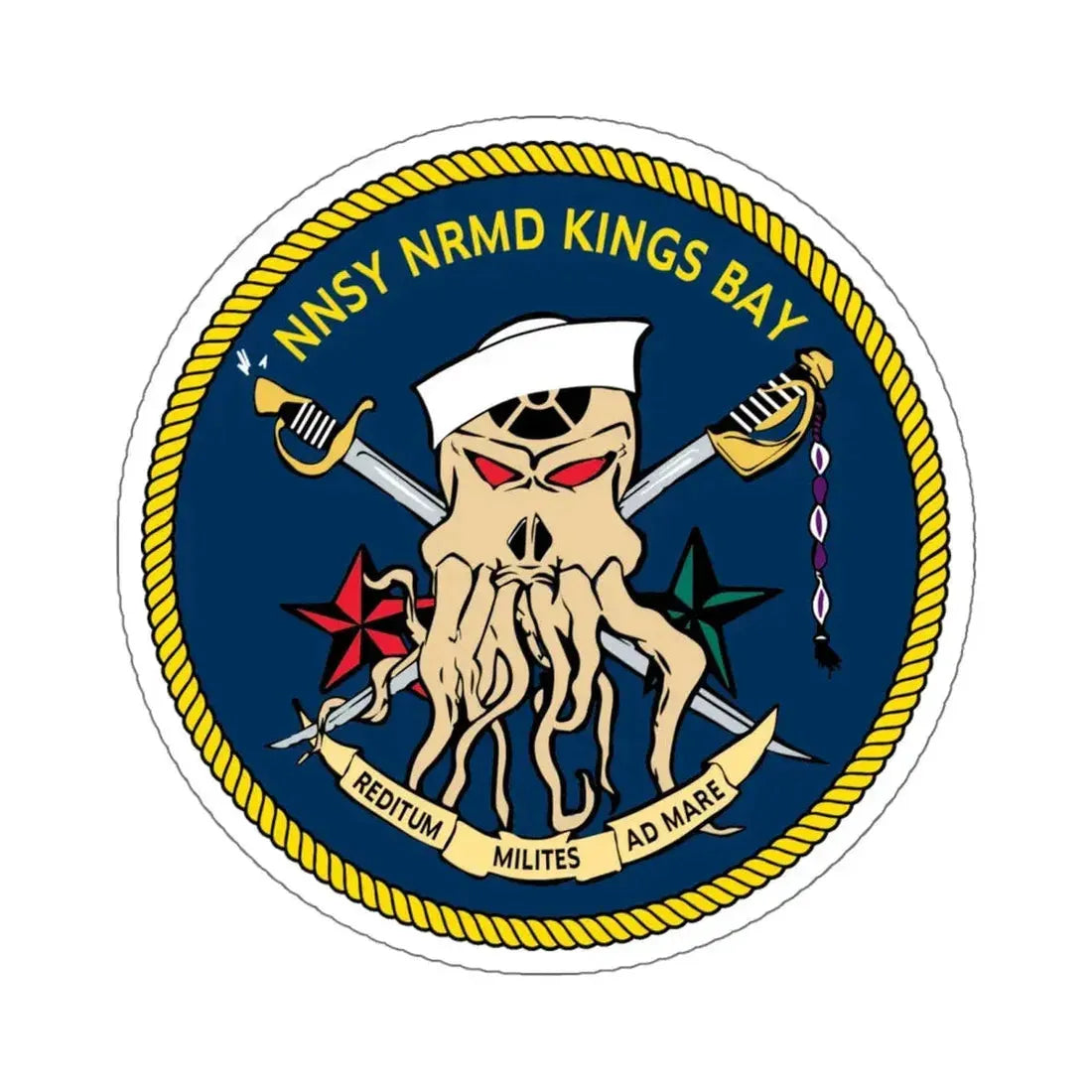 Norfolk Naval Shipyard Kings Bay Georgia Squids (U.S. Navy) STICKER Vinyl Kiss-Cut Decal 6 Inch White - The Sticker Space