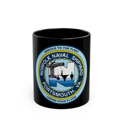 Norfolk Naval Shipyard Portsmouth VA (U.S. Navy) Black Coffee Mug-11oz-The Sticker Space