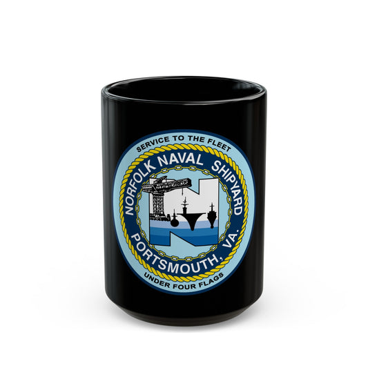 Norfolk Naval Shipyard Portsmouth VA (U.S. Navy) Black Coffee Mug-15oz-The Sticker Space