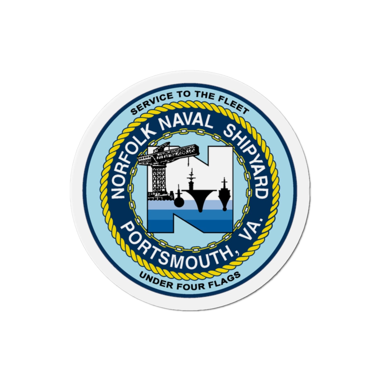 Norfolk Naval Shipyard Portsmouth VA (U.S. Navy) Die-Cut Magnet-2" x 2"-The Sticker Space