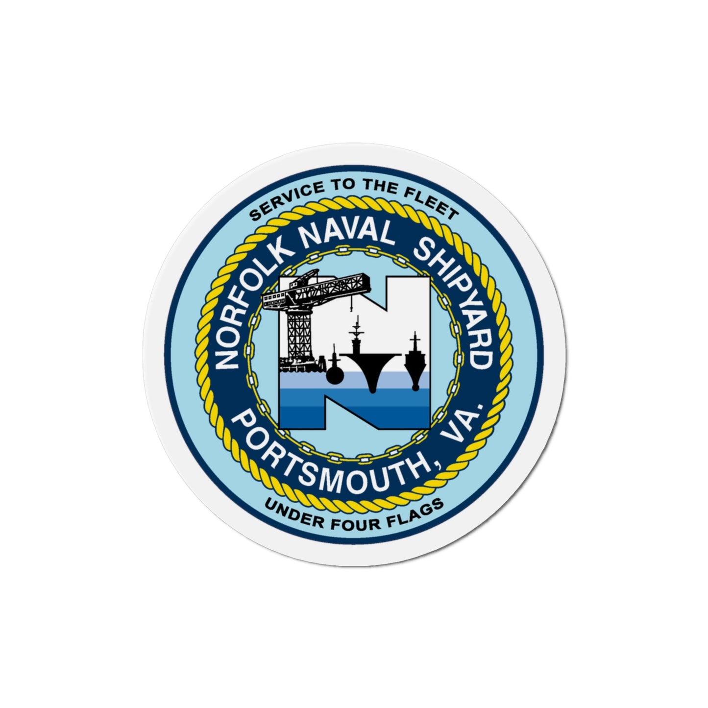 Norfolk Naval Shipyard Portsmouth VA (U.S. Navy) Die-Cut Magnet-3" x 3"-The Sticker Space