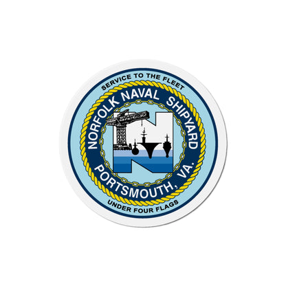 Norfolk Naval Shipyard Portsmouth VA (U.S. Navy) Die-Cut Magnet-4" x 4"-The Sticker Space